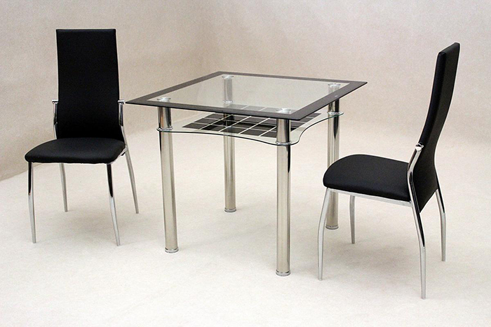 Jazo Black Glass Dining Set With 2 Lazio Chairs